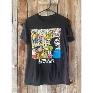 Cartoon Network 2021 Black Small T-Shirt Characters‎ logo